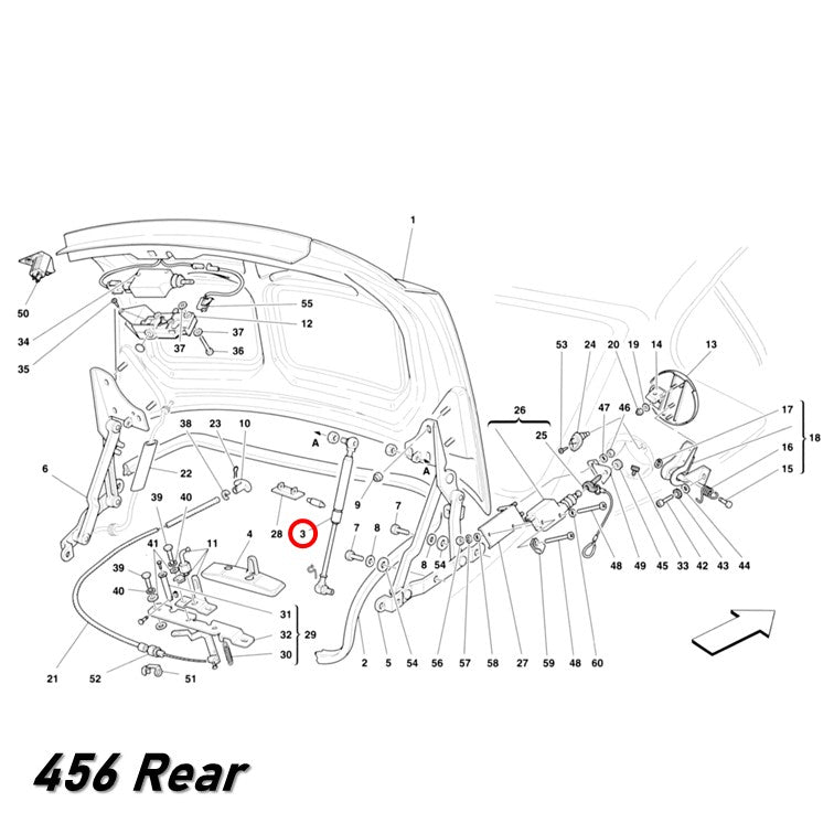 フロント フード ダンパー 360 430 リア トランク 456 550 純正OEM Stabilus フェラーリ Ferrari ２本セット