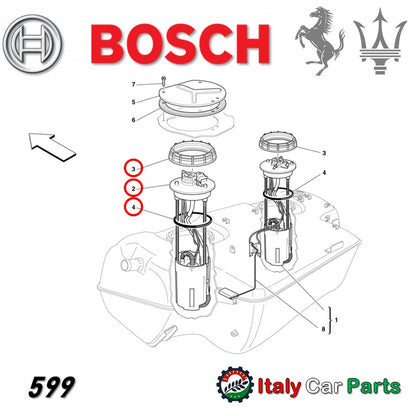 フューエルポンプ 燃料ポンプ フェラーリ 612 599 マセラティ 4200 グランスポーツ 純正OEM Bosch Maserari Ferrari ナット ガスケット