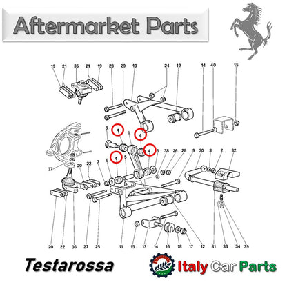 スタビリンク ブッシュ 348 512TR 512M Testarossa フェラーリ Ferrari スタビライザー 足回り 異音