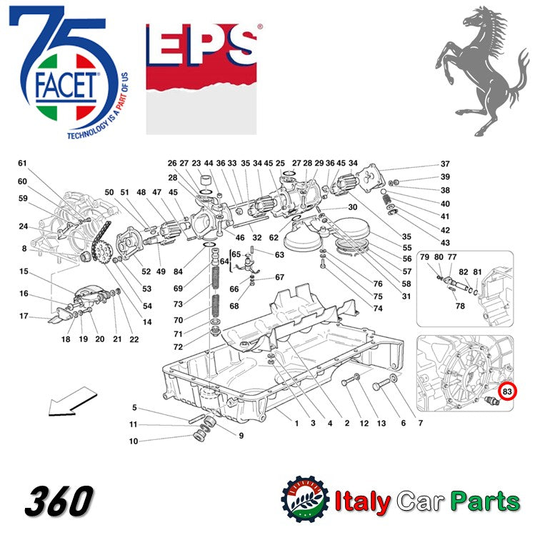 テンプセンサー センダーユニット フェラーリ Ferrari 328 348 360 512 Testarossa Mondial FACET製