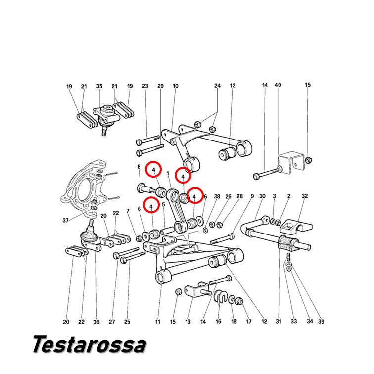 スタビリンク ブッシュ 348 512TR 512M Testarossa フェラーリ Ferrari スタビライザー 足回り 異音