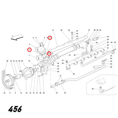 サーモスタット ガスケット Oリング 360 456 550 575 612 フェラーリ Ferrari Facet EPS