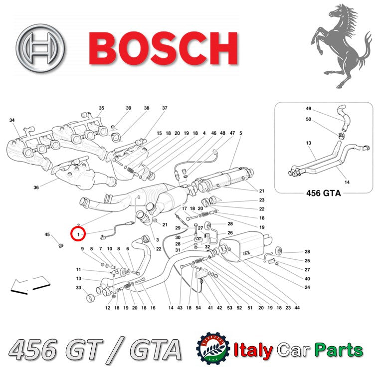 F355 456 ラムダセンサー O2センサー Bosch 純正 OEM フェラーリ Ferrari キャラタイザー 排気