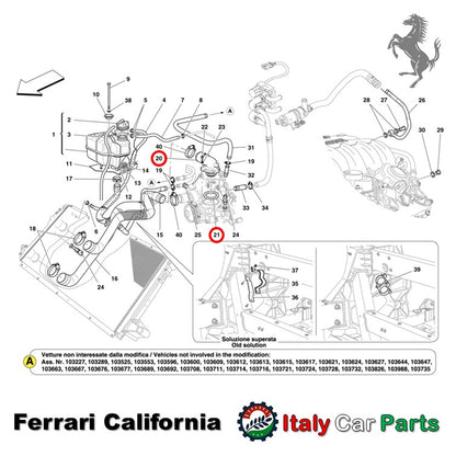 マセラティ純正 サーモスタット ガスケット クアトロポルテ グラントゥーリズモ グランカブリオ フェラーリ 599 California カリフォルニア