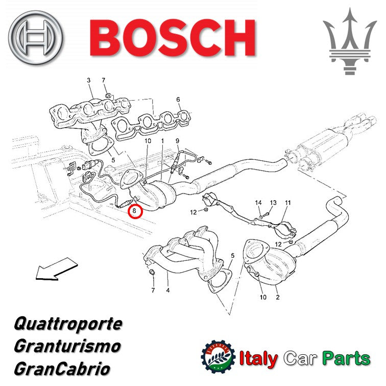 ラムダセンサー O2センサー フロント 458 California FF クアトロポルテ グラントゥーリズモ グランカブリオ マセラティ フェラーリ Bosch