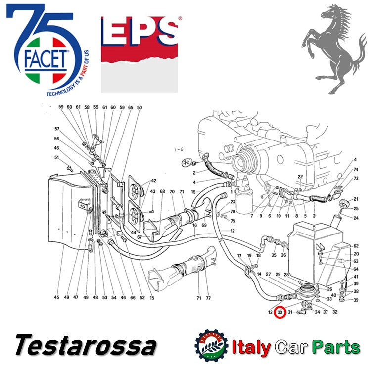 テンプセンサー センダーユニット フェラーリ Ferrari 328 348 360 512 Testarossa Mondial FACET製
