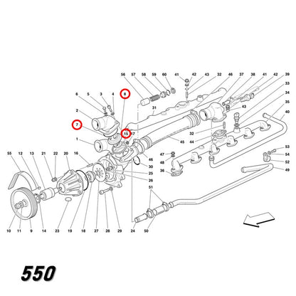 サーモスタット ガスケット Oリング 360 456 550 575 612 フェラーリ Ferrari Facet EPS