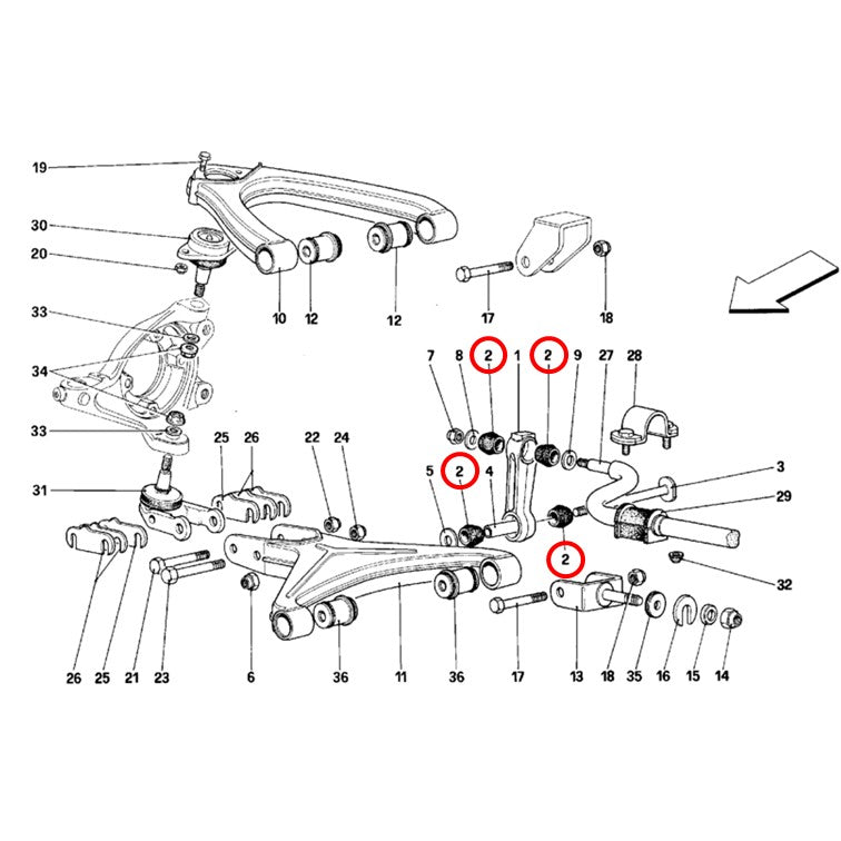 スタビリンク ブッシュ 348 512TR 512M Testarossa フェラーリ Ferrari スタビライザー 足回り 異音