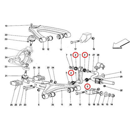 スタビリンク ブッシュ 348 512TR 512M Testarossa フェラーリ Ferrari スタビライザー 足回り 異音