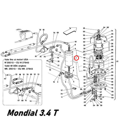 フューエルフィルター 328 348 355 512 Mondial Testarossa テスタロッサ フェラーリ 81mmタイプ UFI Sofima