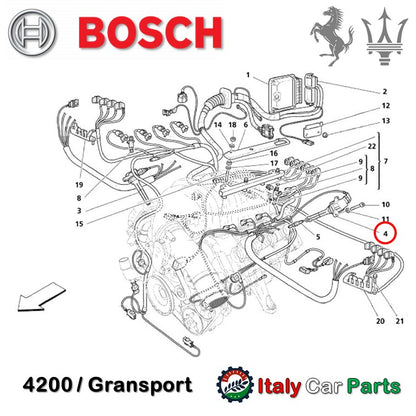 イグニッションコイル F430 4200 Gransport フェラーリ マセラティ リア側 Maserati Ferrari グランスポーツ OEM Bosch ボッシュ 612 575M