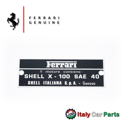 Ferrari フェラーリ Maserati マセラティ パーツ 販売 オイルプレート フェラーリ シェル Ferrari Shell コーションプレート 認識票 アルミプレート
