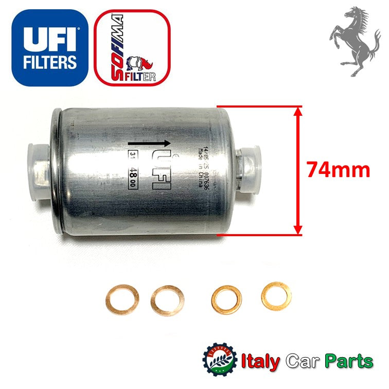 Ferrari フェラーリ Maserati マセラティ パーツ 販売 フューエルフィルター 348 355 456 512 550 フェラーリ 74mmタイプ UFI Sofima