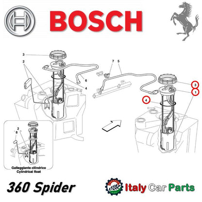 フューエル ポンプ 右側 F430 360 スパイダー フェラーリ 純正OEM Bosch 燃料漏れ